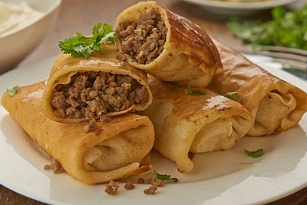 Pfannkuchen mit Fleisch
