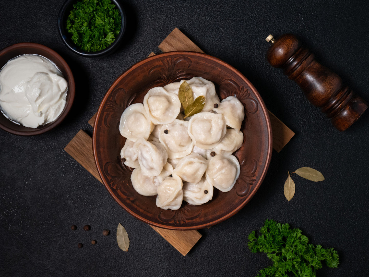 Teigtaschen mit Schweine und Rindfleisch