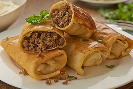 Pfannkuchen mit Fleisch